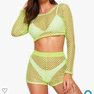 Fishnet neon set -Two-piece